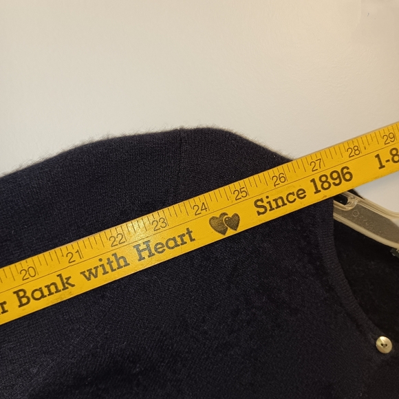 Lord & Taylor 100% Cashmere Cardigan Sweater in Black, Size XS - Picture 9 of 12